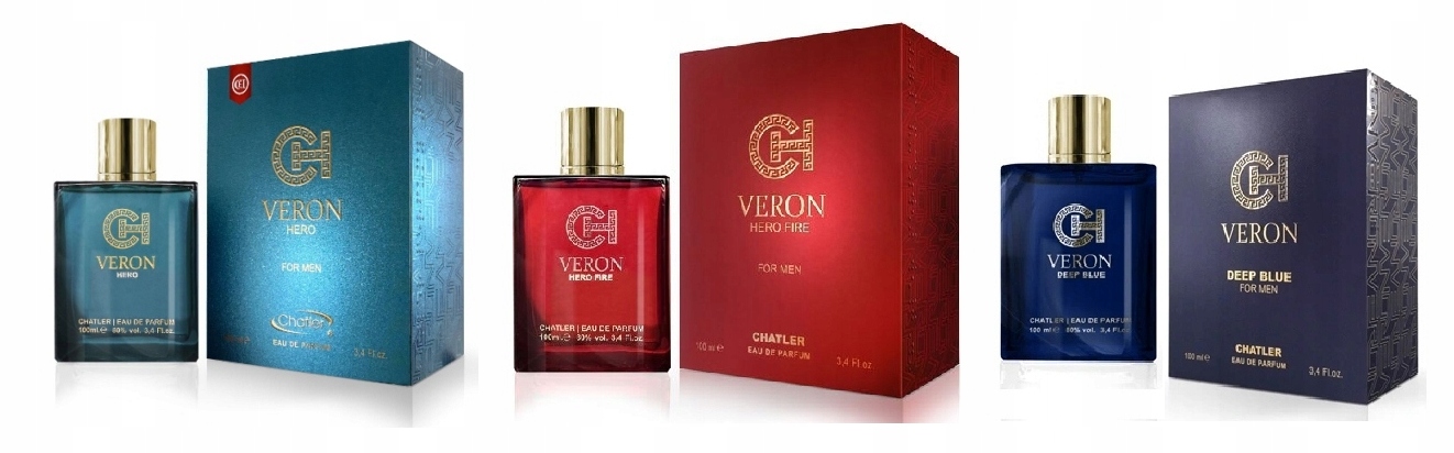 Chatler Veron Hero Fire Deep Blue 3x100ml Edp Men Set
