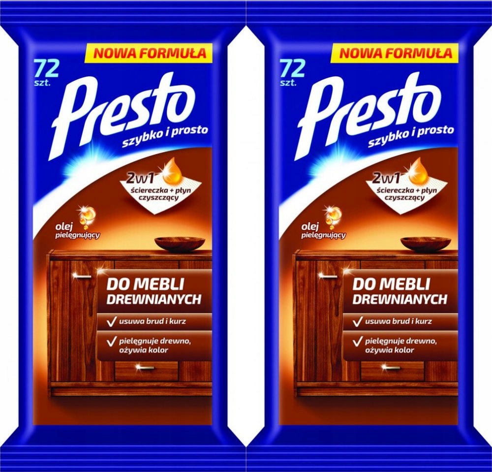 

Chusteczki do mebli Presto Clean 72 szt x2