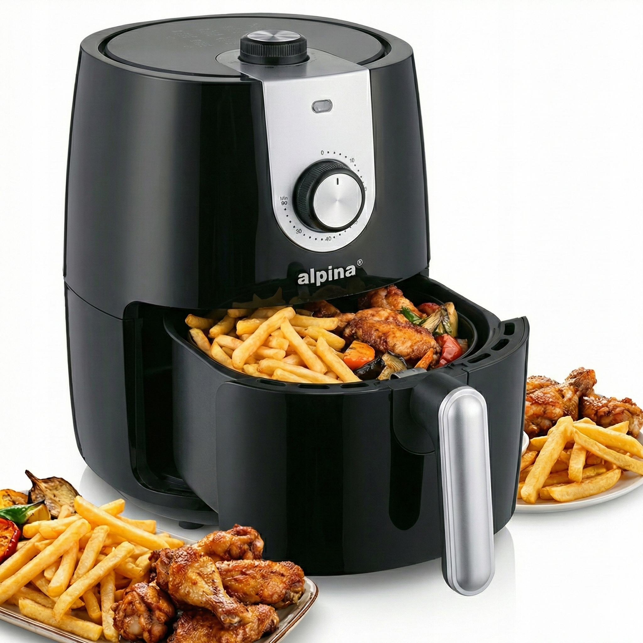 Beztuková Fritéza Airfryer Alpina 2 L 900 W Regulovatelný Časovač Kompakt