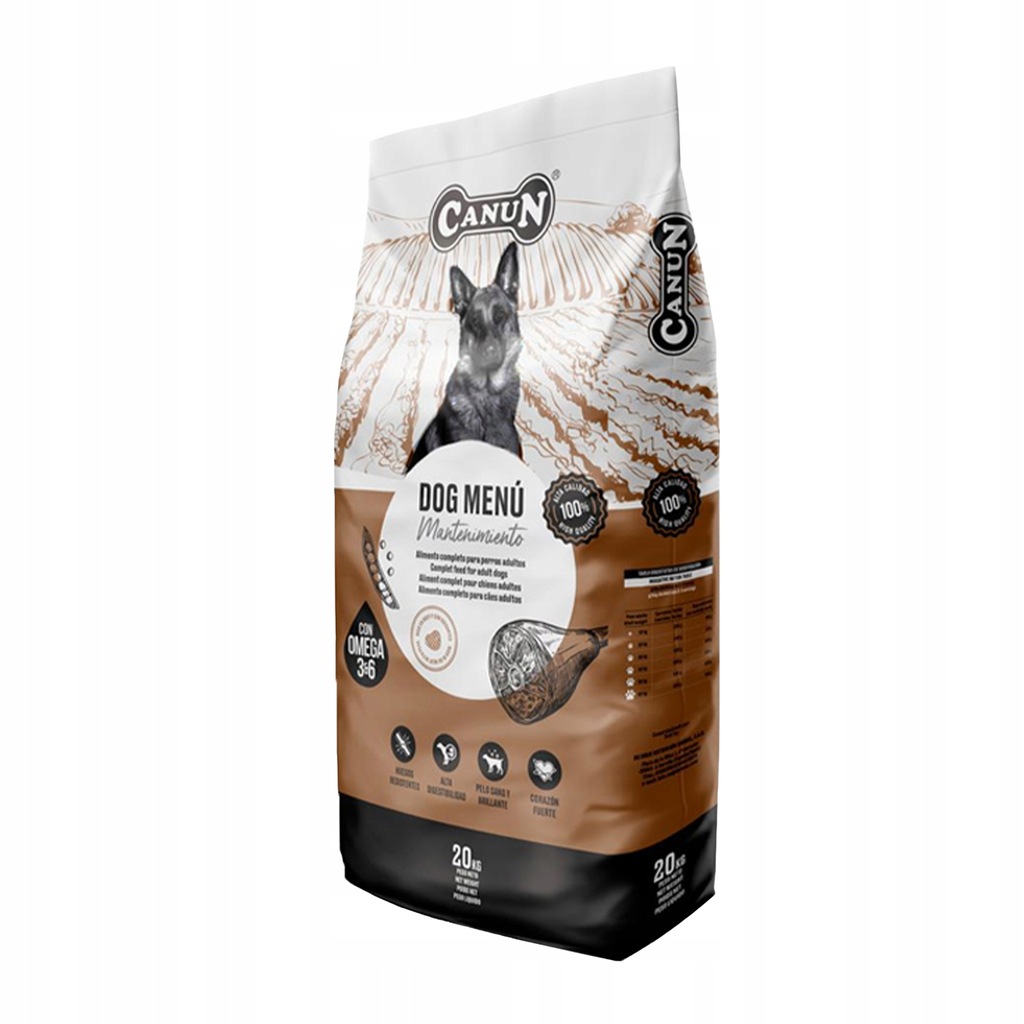 Canun krmivo pro psy 20 kg krmivo pro psy s hovězím masem, pro klidné psy