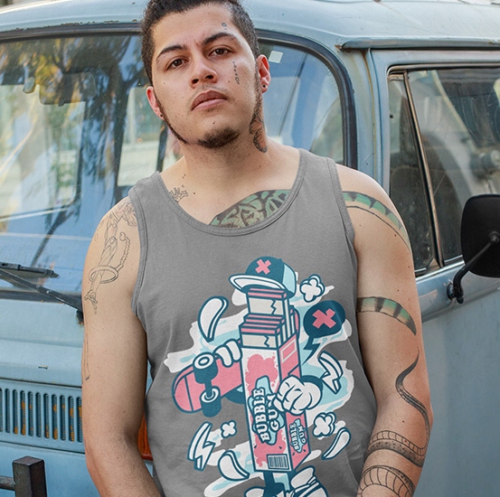 TANK TOP ANIMOWANE BUBBLE GUM Rozmiar XXL