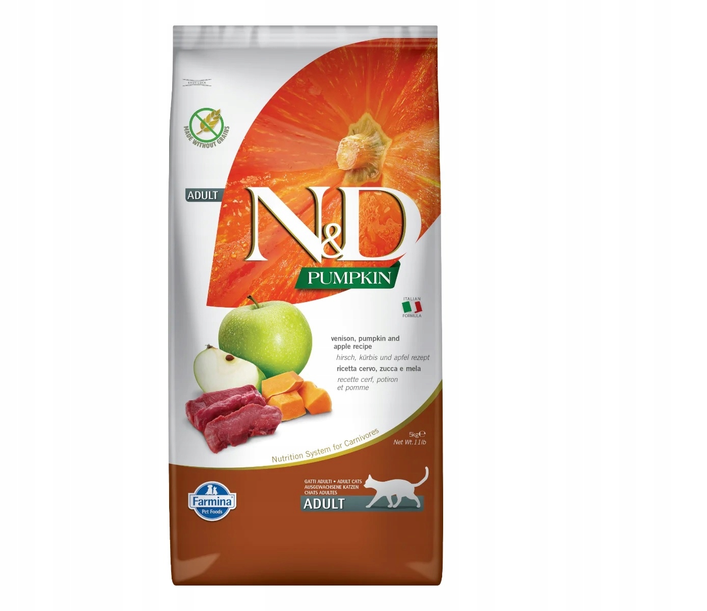 Nd Pumpkin Venison Apple 5kg Adult Cat