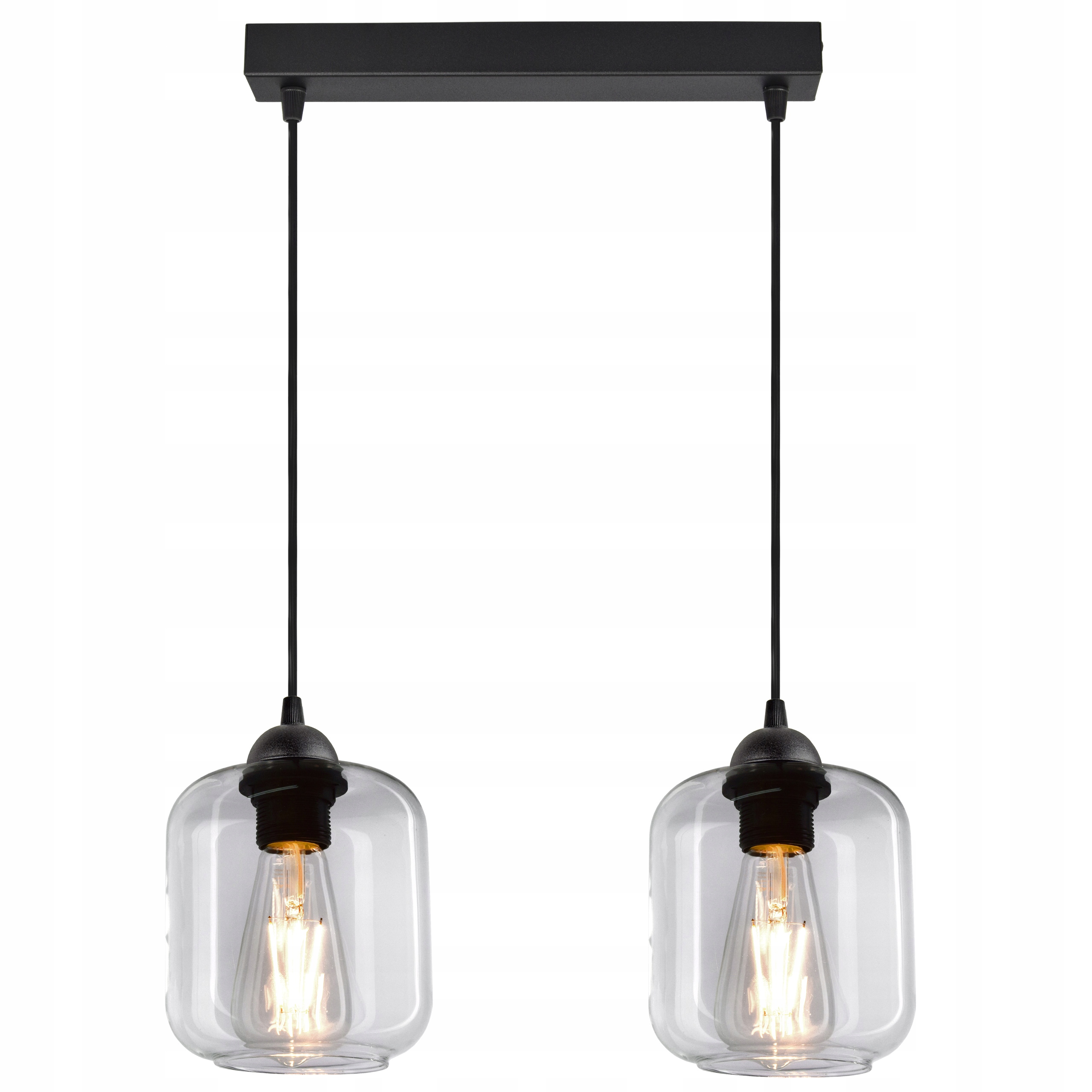 

Lampa Wisząca Żyrandol Plafon 2 Klosze Transparent