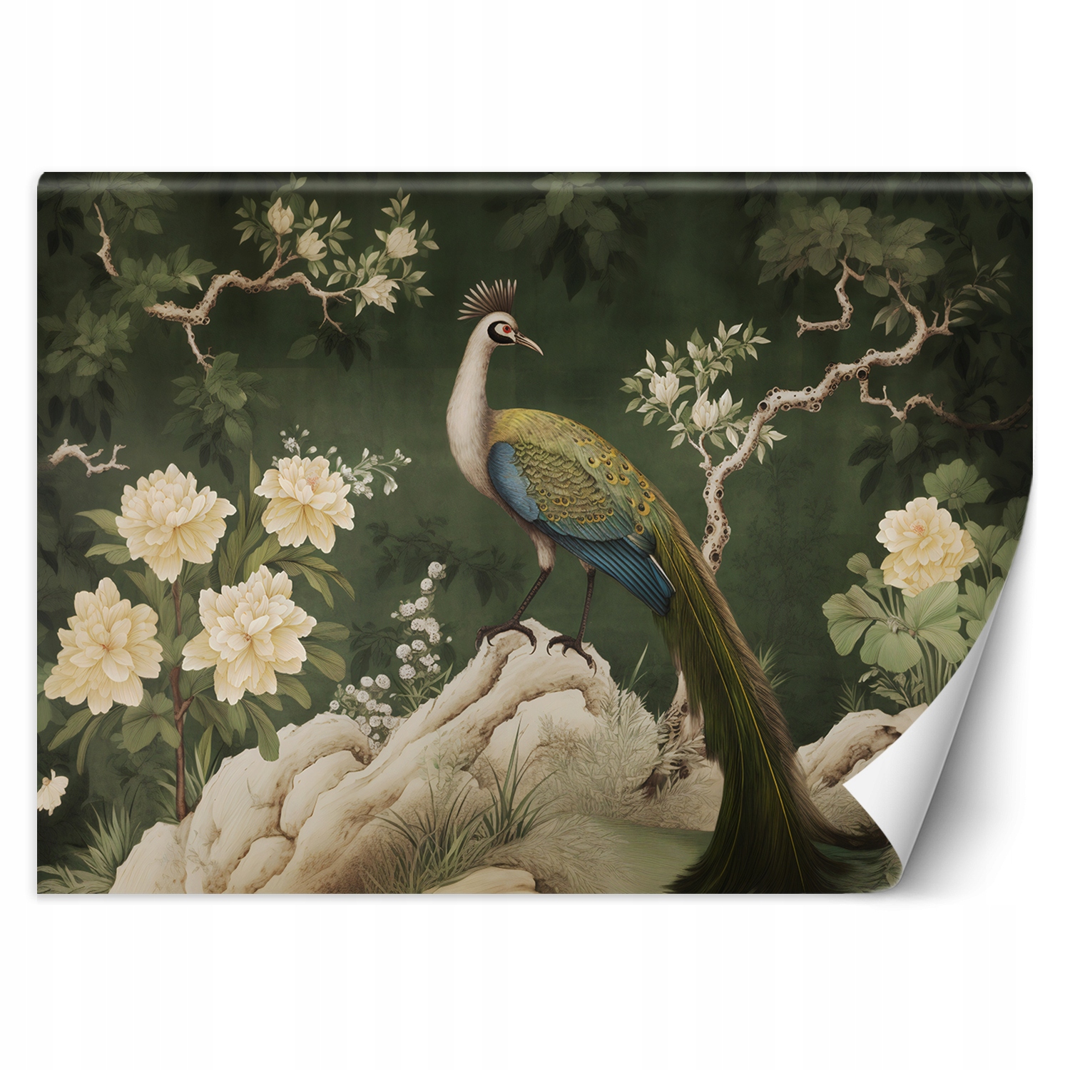 Fototapeta, Orientální zelený páv 150x105