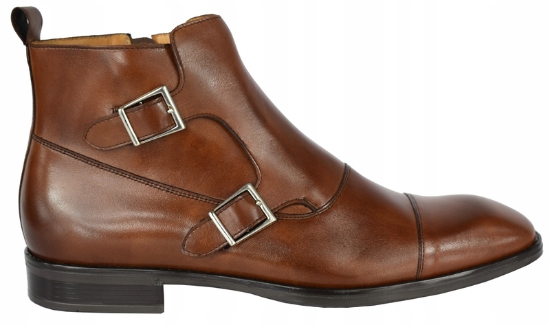BUTY SZTYBLETY MĘSKIE SKÓRA BRĄZ 40 26,5 cm PAN Marka PAN