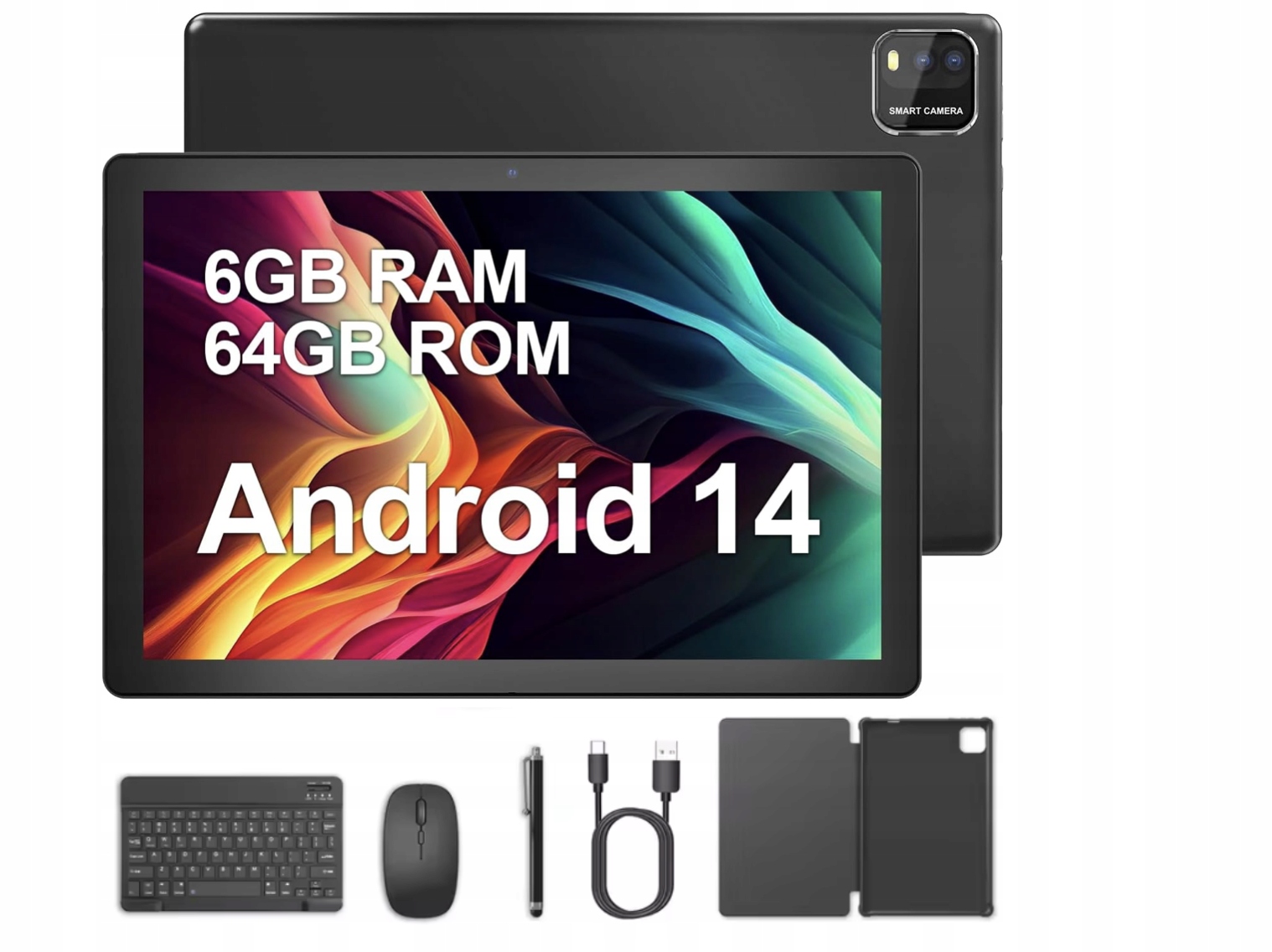 Tablet Baken 10 Max z Androidem 14 3+3 Gb 64 Gb Rom Klawiatura+ Etui