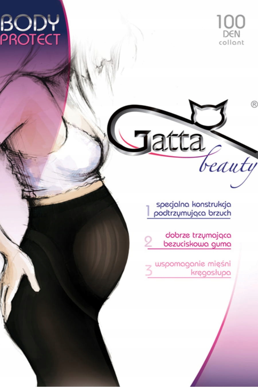 BODY PROTECT 100 - Rajstopy ciążowe 100 DEN Gatta nero rozmiar 4