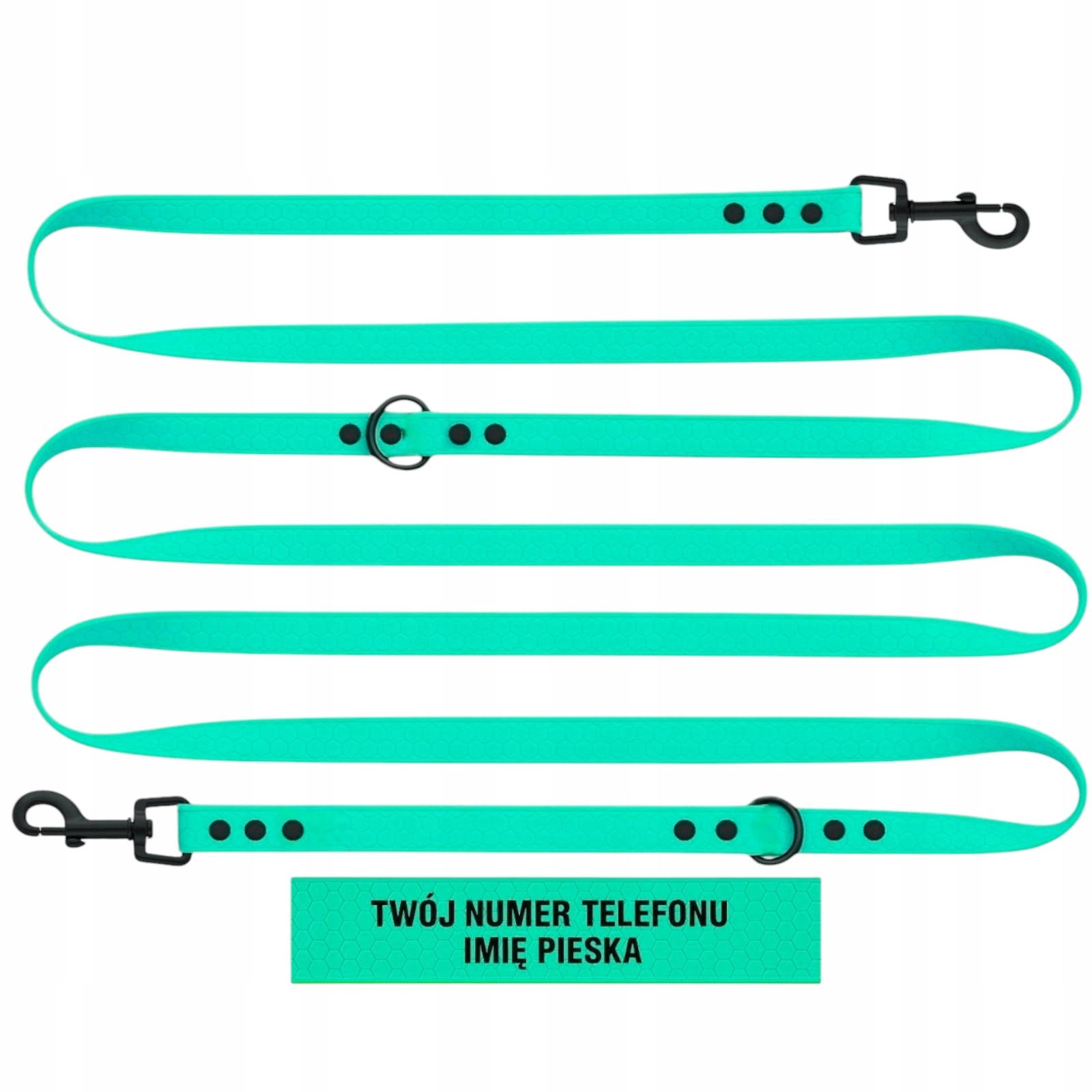 Vodítko Nastavitelná, Přepínatelná, Voděodolná, Měkká, Biothane Pvc 15 M 16 MM