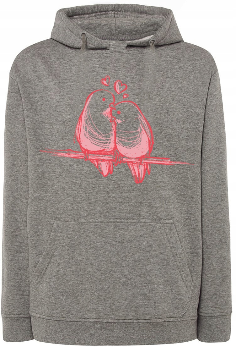 Valentýnská Mikina s potiskem Ptáci Láska Dárek 4XL