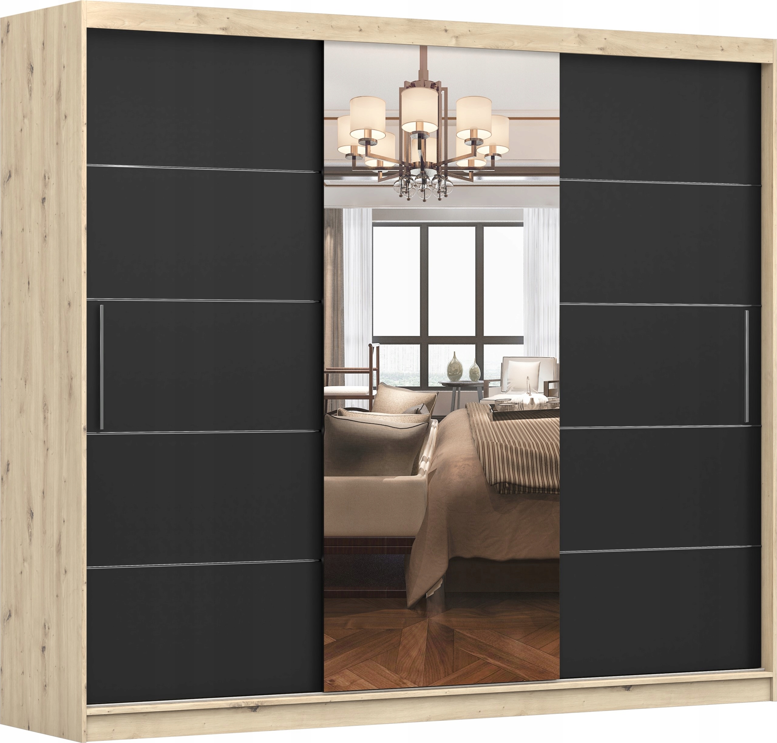 Skříň Alba I 250x61 Artisan/černá+zrcadlo police Výrobce