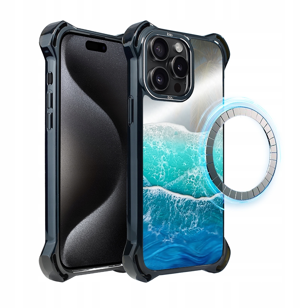 Pouzdro pro iPhone 15 Pro Max Ibizu DropGuard Ultra s MagSafe, Safírový oceán