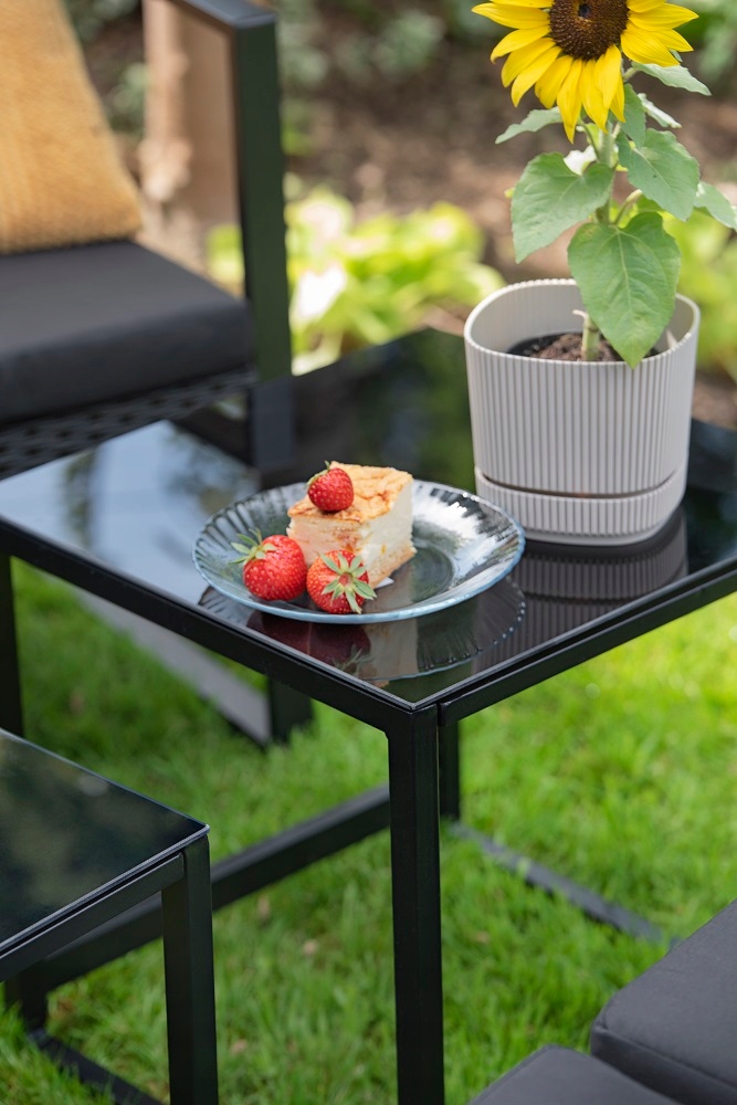 Zestaw mebli ogrodowych RODOS kanapa + 2 fotele + 2 stoliki 5 elementów Liczba elementów w zestawie 5