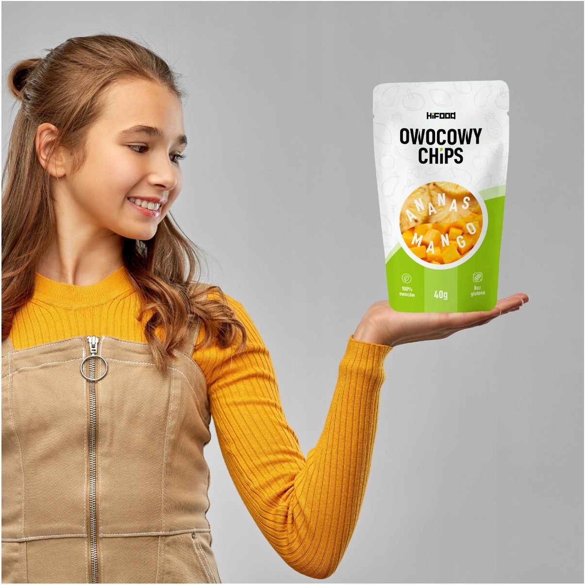 OWOCOWY CHIPS Ananas - Mango 40g HiFOOD ZDROWA PRZEKĄSKA 12m+ Dzień dziecka Marka HiFOOD