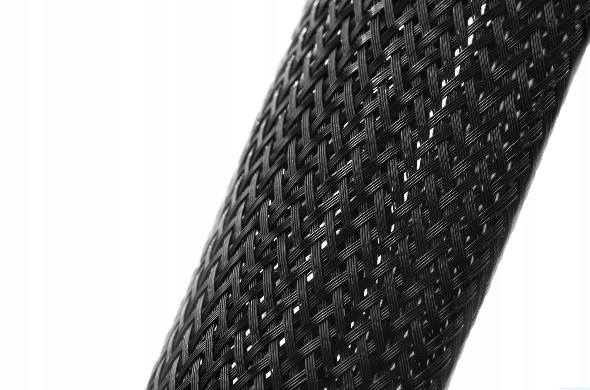 Rozciągliwy oplot poliestrowy śr. 38mm - Czarny