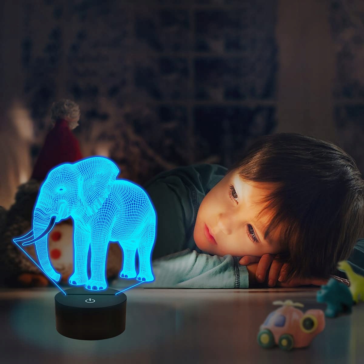 LAMPKA NOCNA SŁOŃ 3D LED KOLORY USB PILOT PREZENT Marka inna marka