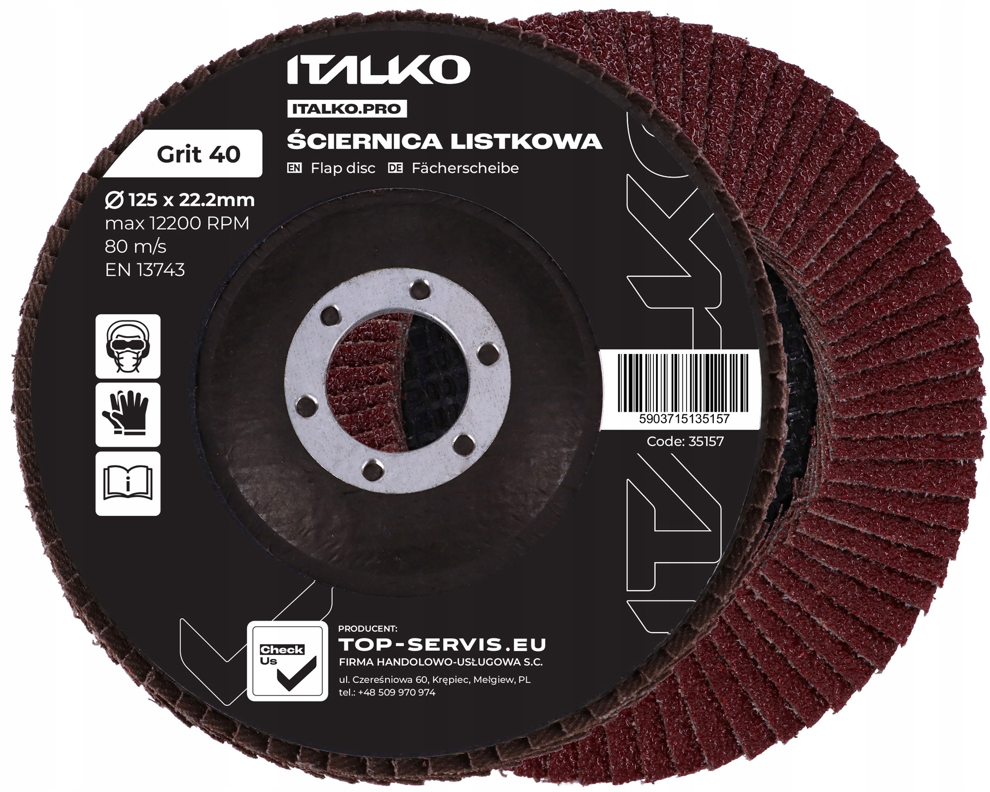 

Tarcza Ścierna Ściernica Listkowa Lamelka 125 P40