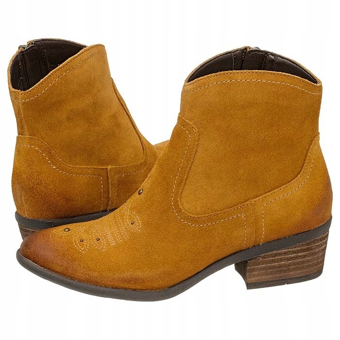 Dámské kožené Kotníkové Boty na podpatku Clarks Moonlit Cool Hnědé