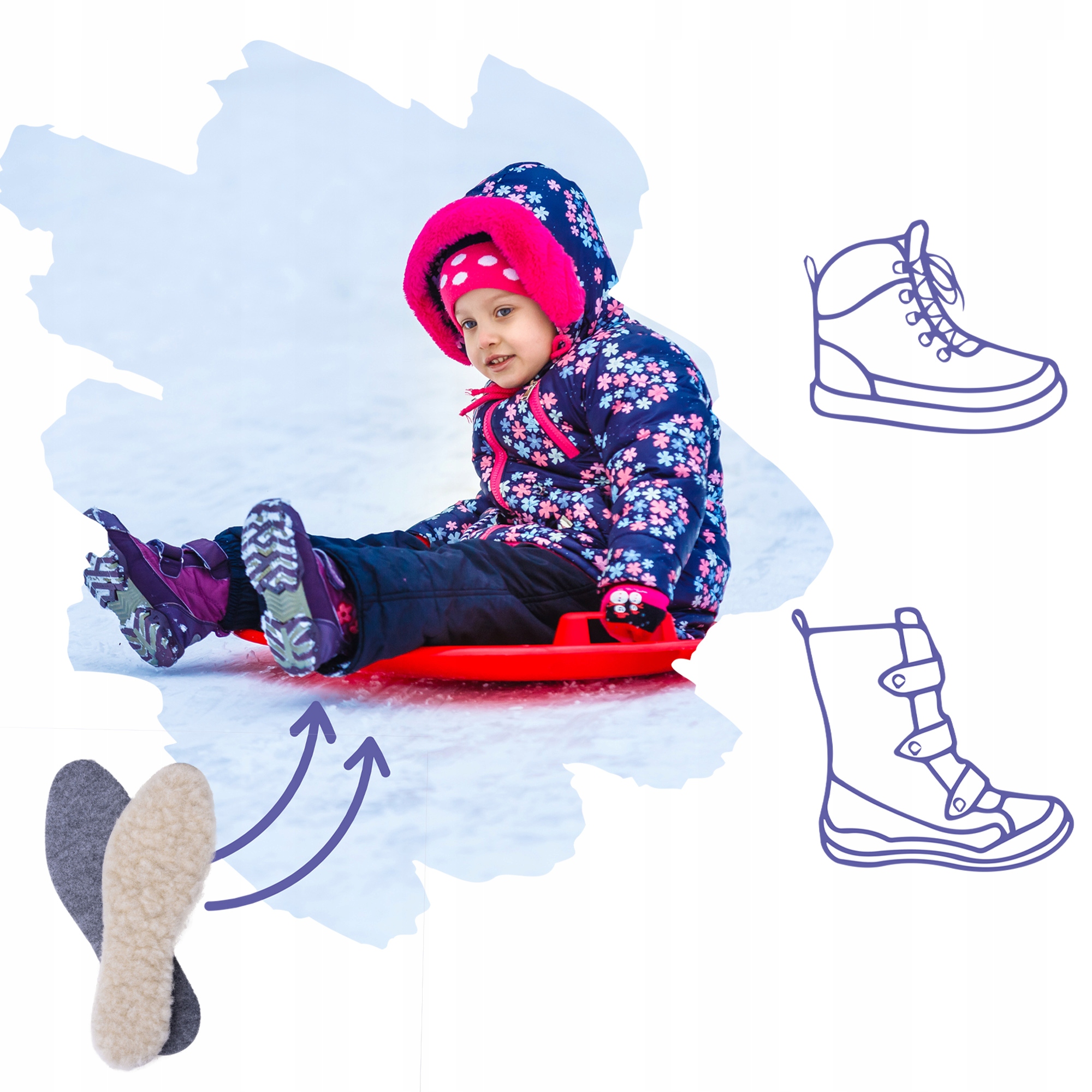 Zimowe wkładki dziecięce do butów wełna filc 30 Bohater / Bajka brak