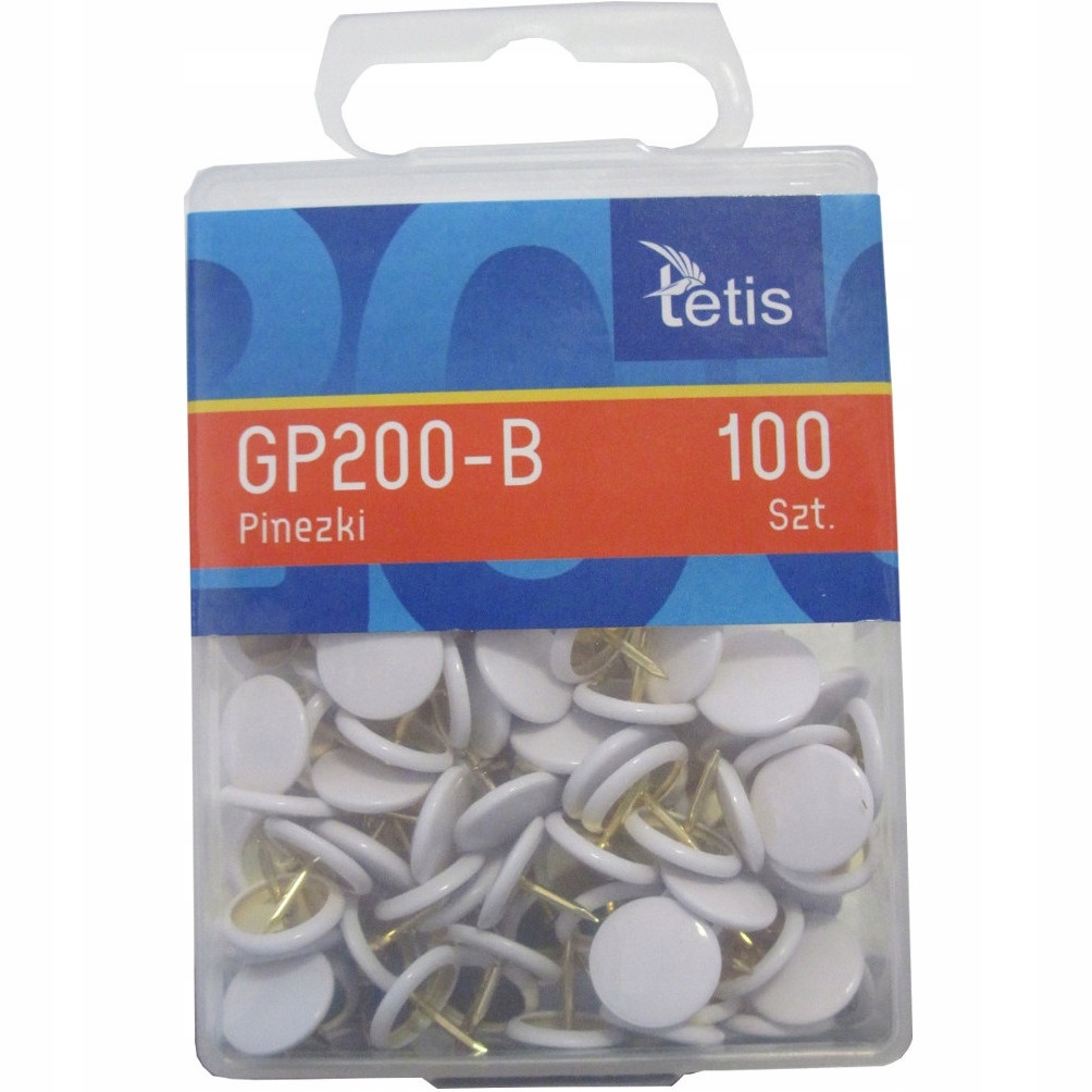 

Pinezki białe (100szt.) GP200-B Tetis