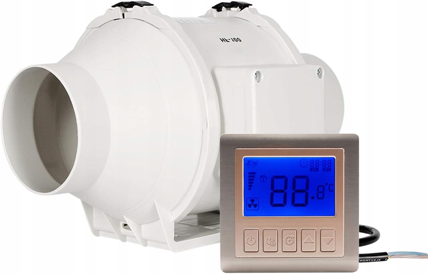 Rúrkový odsávací ventilátor 150 mm 35 W 530 m³/h s počítačom