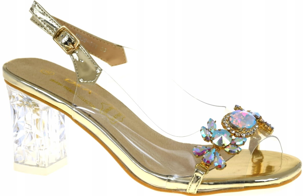 Sandály S.barski MR38-444 Zlaté Transparentní Ozdoby Letošního Léta VEL.37