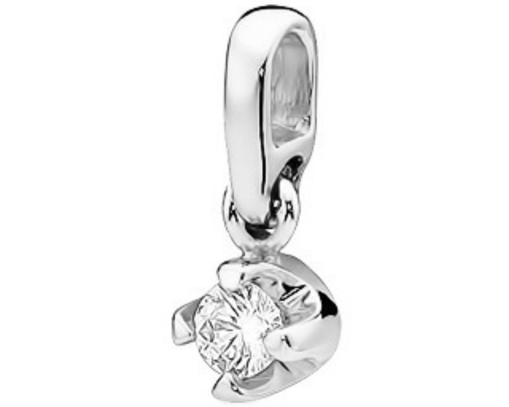 Bílý zlatý přívěsek přívěsek s briliantem 0.585