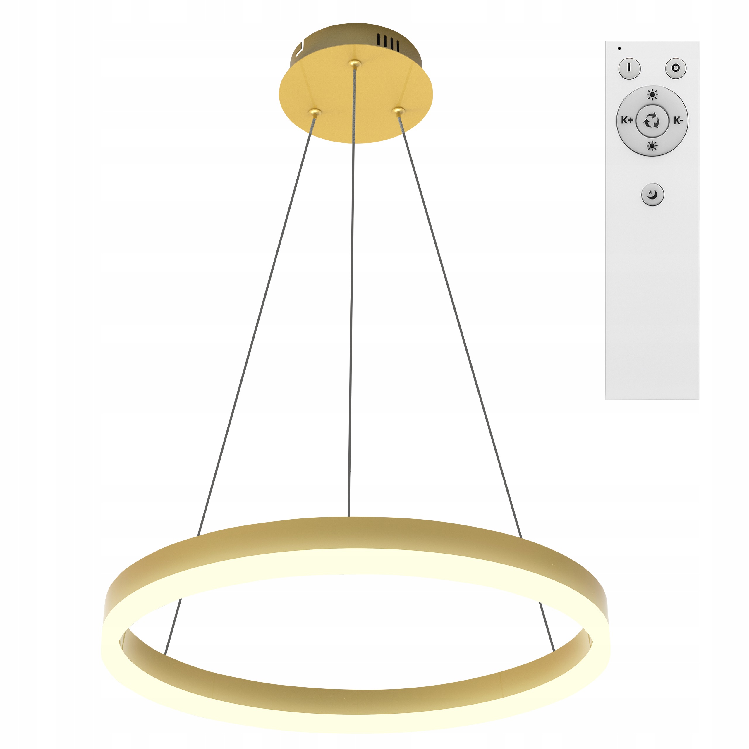 Závěsná Led lampa lustr Ring 40cm 22W 3CCT 3000-6500K zlatá Xudo dálkový ovladač