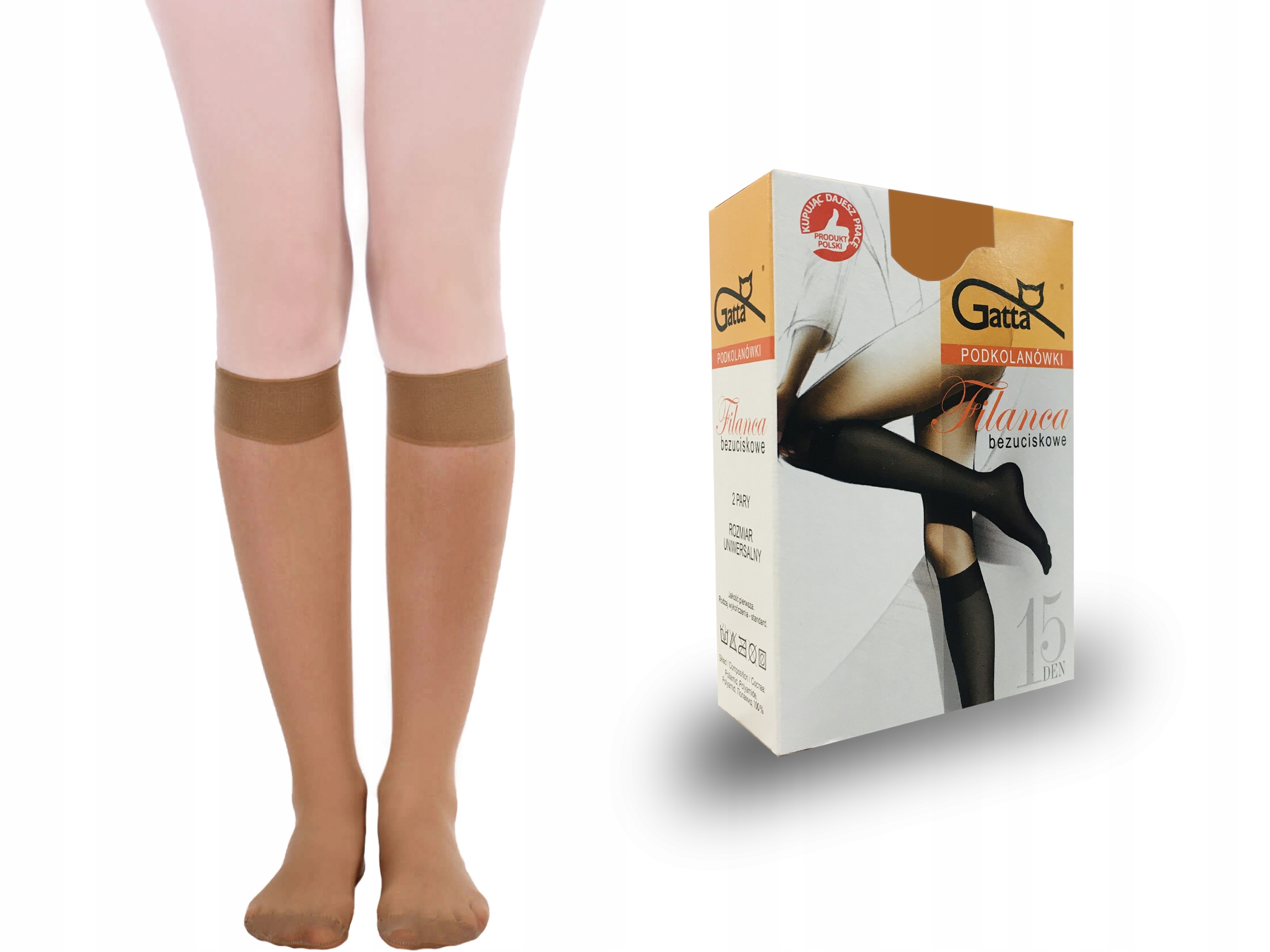 

Gatta podkolanówki Filanca, 15 den, 2 pary, golden