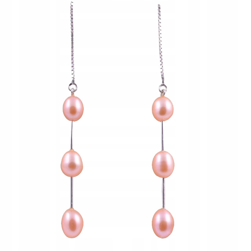 Závěsné Stříbrné Náušnice S Pravými Perlami