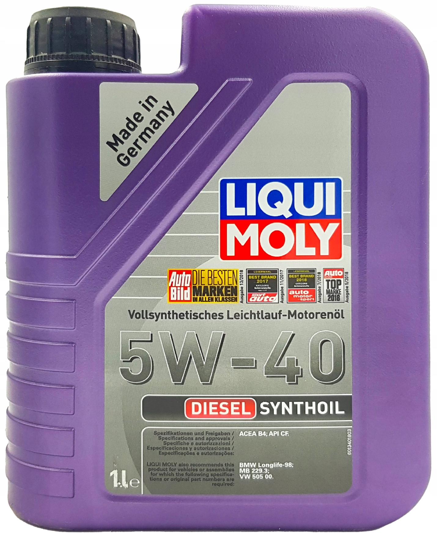 

Liqui Moly Olej Diesel Synthoil 5W-40 5W40 1L 1340