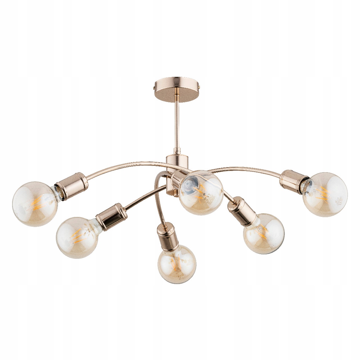 Stropná lampa Alfa Ralph zlatá, 6xE27, industriálna, 15W