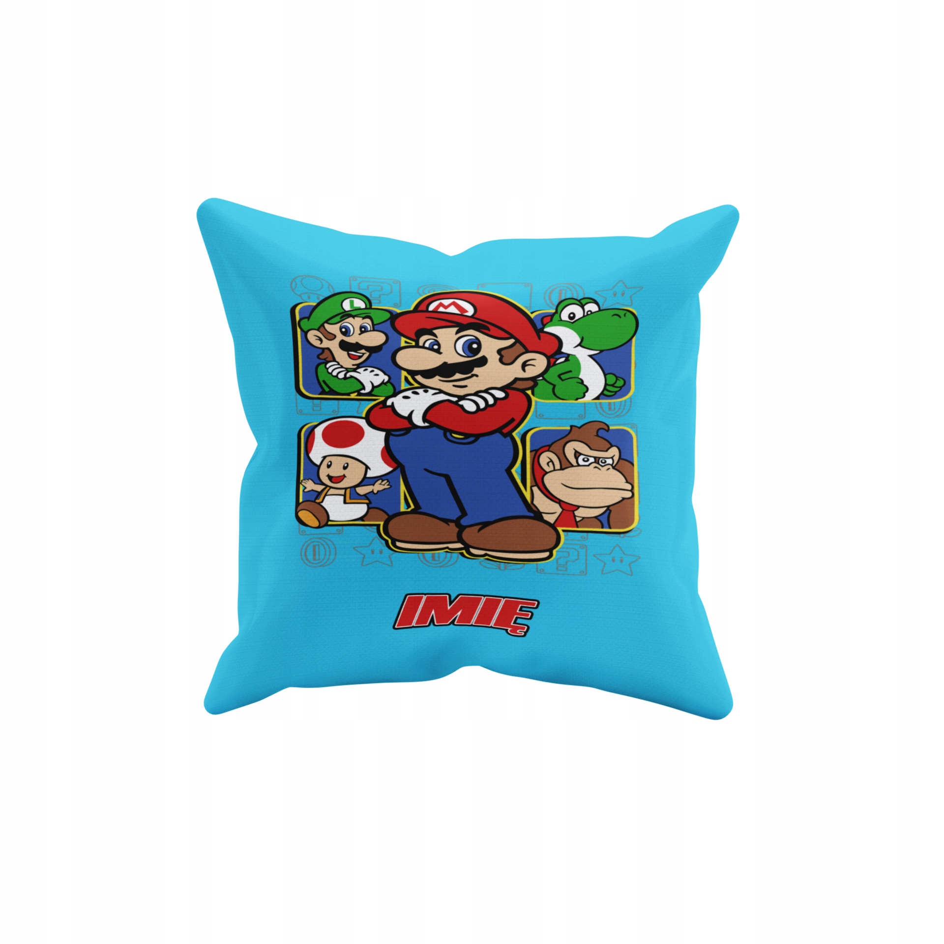 POSZEWKA NA PODUSZKĘ JAŚKA DO PRZEDSZKOLA MARIO LUIGI + IMIĘ GRATIS Waga produktu z opakowaniem jednostkowym 0.5 kg