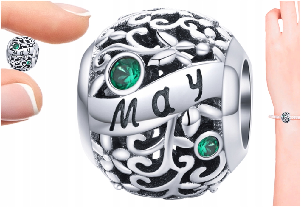 

Charms Miesiąc Maj Kamień Urodzinowy Srebro925