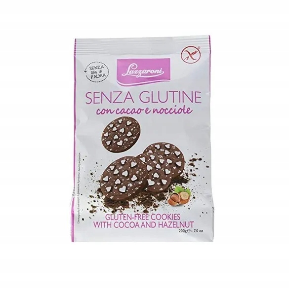 Levně 4x Bezlepkové sušenky Frollini Senza Glutine Cacao eNocciole200gLazzaroni