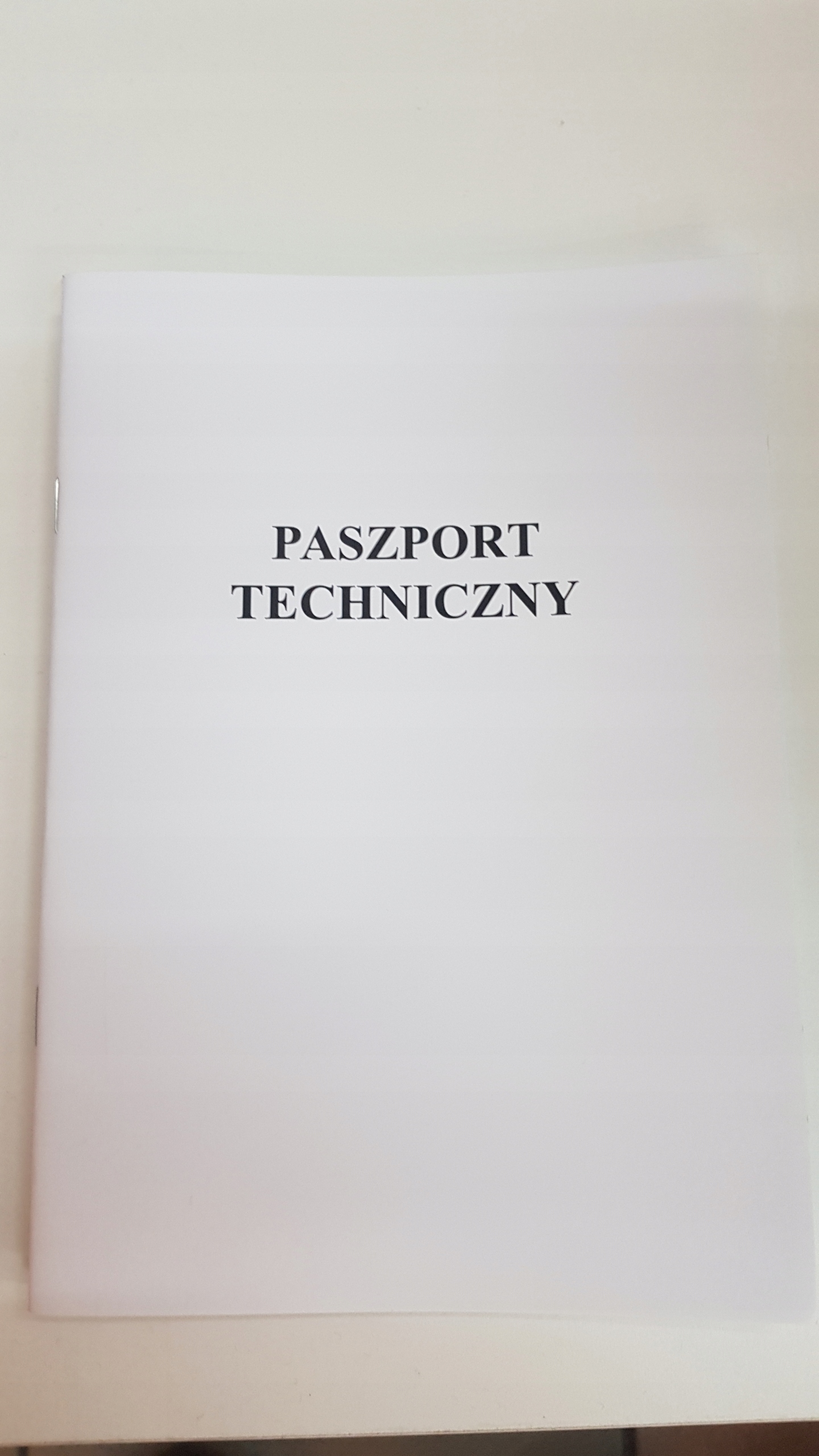 

Paszport Techniczny A-5 16stron
