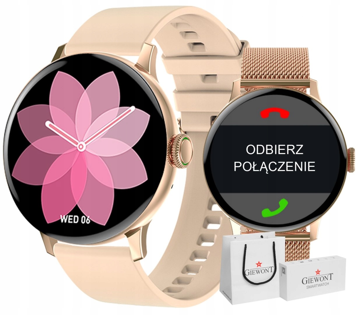 Ružový Smartwatch Rose Gold Giewont Glamour