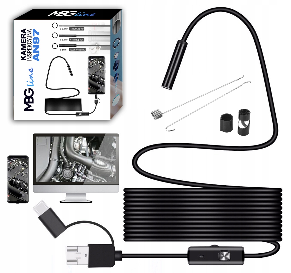 

Endoskop Kamera Inspekcyjna Fhd 1080 Android Usb-c