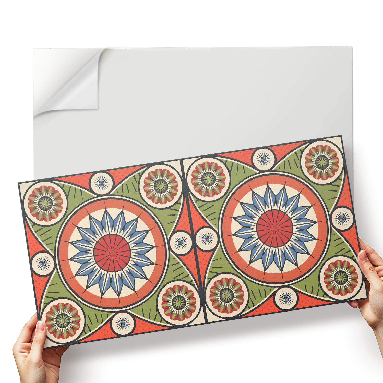 Nástěnné Pvc dlaždice Samolepící Symetrie s květinovými motivy 6x60x30 cm