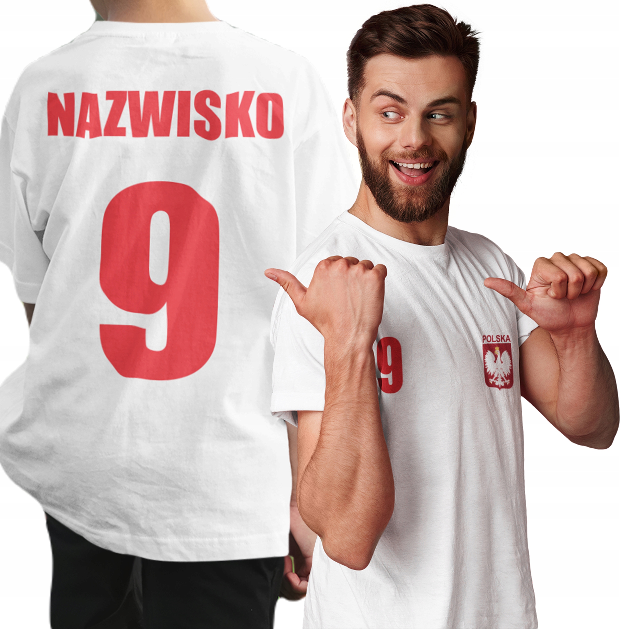 

Mała Koszulka Męska Reprezentacji Polski Nadruk