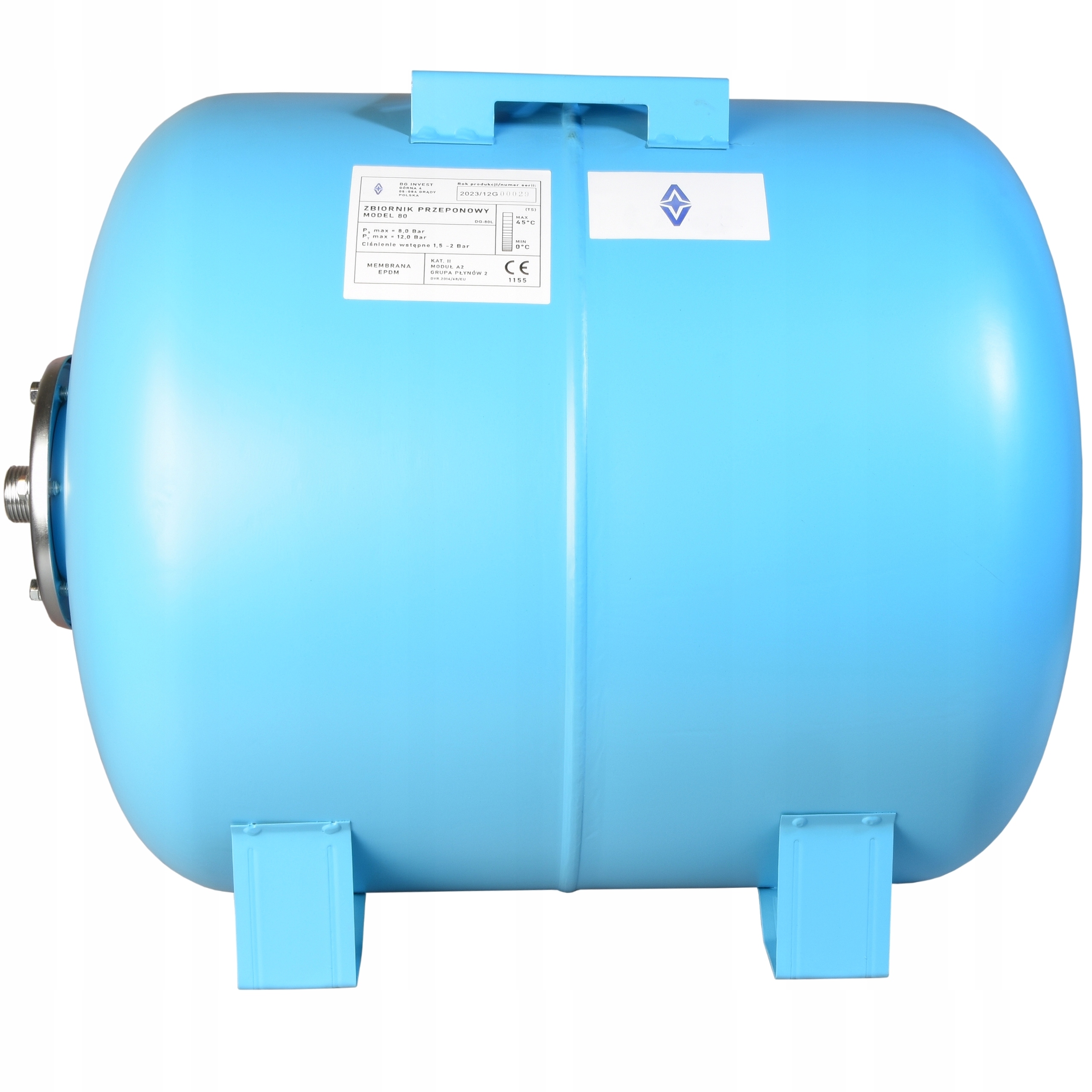 Hydroforová Nádrž 80 L, Membránová Pre Vodné Čerpadlo, Pevná, Horizontálna