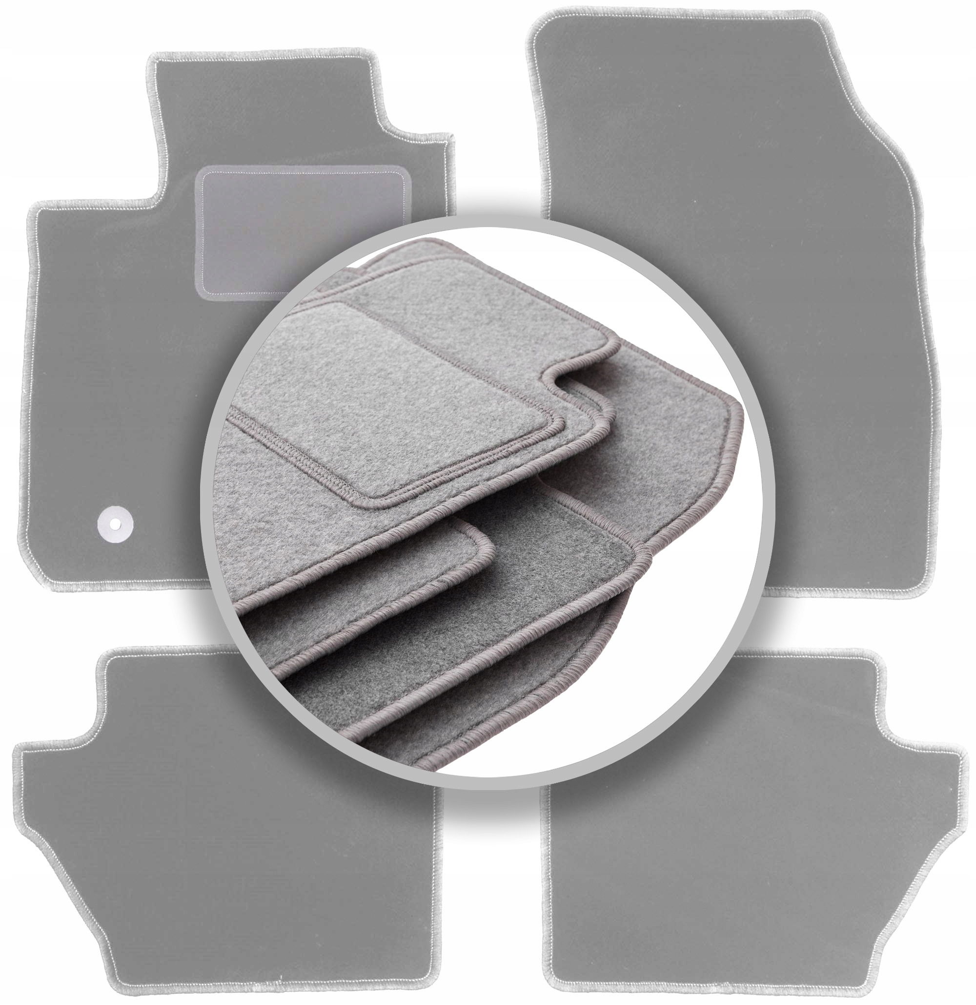 Velurové koberce Oslo šedé pro: Ford Ka+ hatchback 2014-