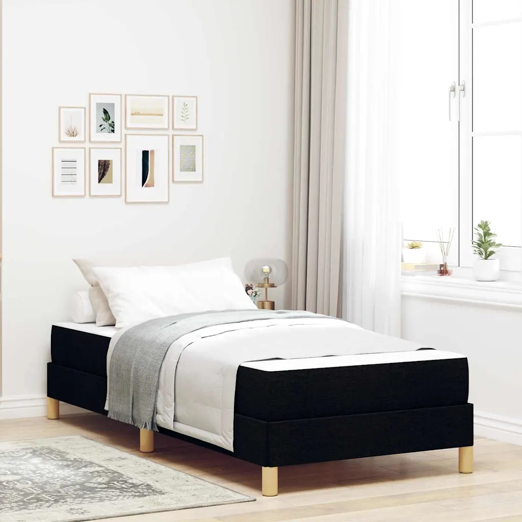 vidaXL Postel s boxspringem s matrací Černá 90 x 190 cm textil