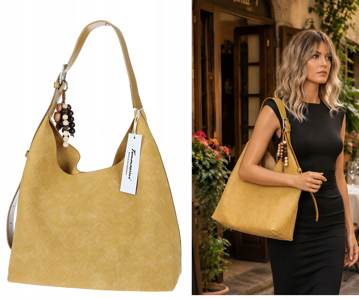 Dámská kabelka Tommasini A4 přes rameno velká shopper taška NO3803 Žlutá
