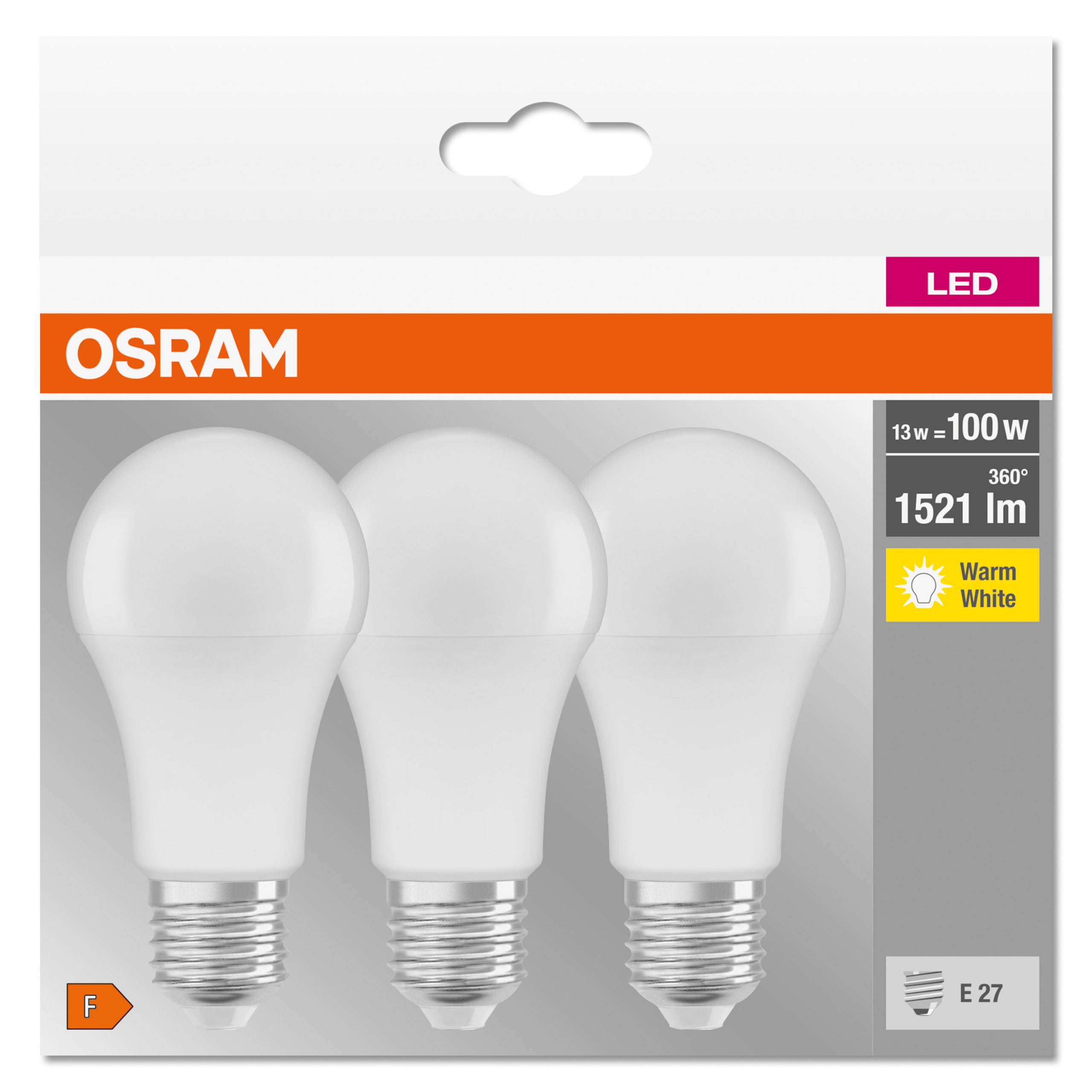 

3 x Osram żarówka Led 13W 100W E27 barwa 27000K