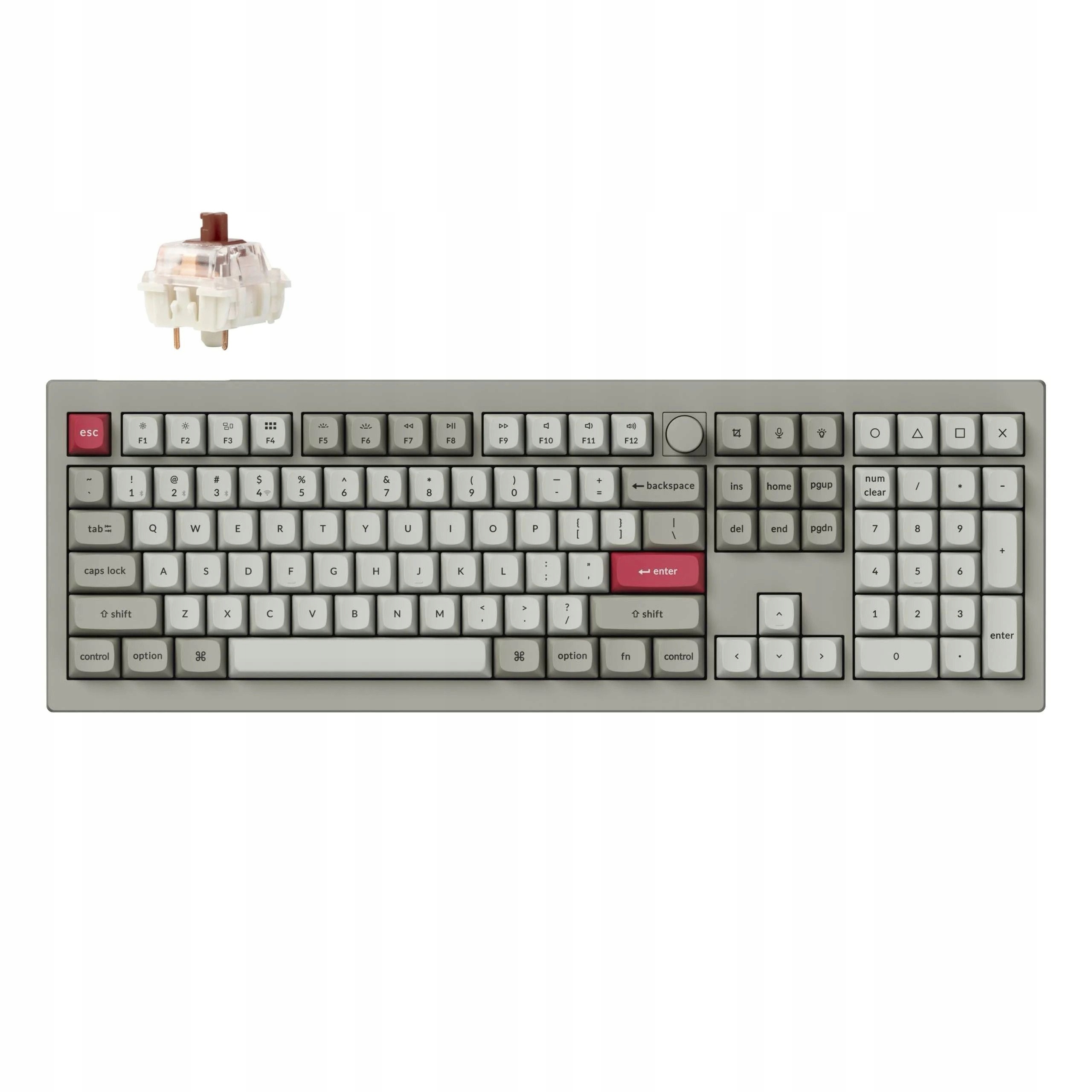 Keychron V6 Max Bezprzewodowa Klawiatura mechaniczna Retro 2.4 GHz Rgb