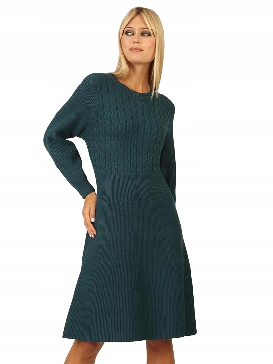Apart Fashion Svetrová Šaty S Copánkovým Vzorem A Dlouhým Rukávem 40 6FA