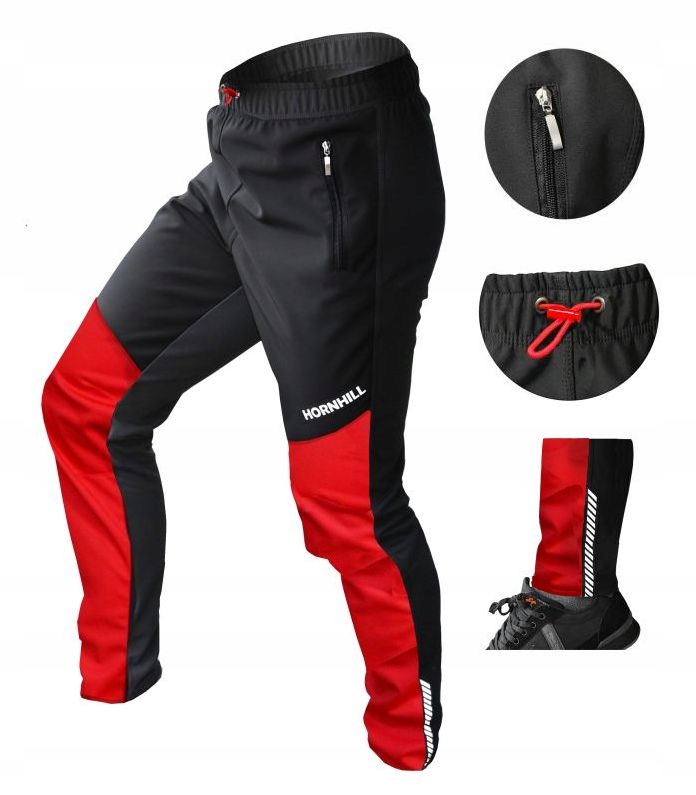 Spodnie Rowerowe Techno Wiatroszczelne Membrana Wind i Soft Kieszenie XXL 2