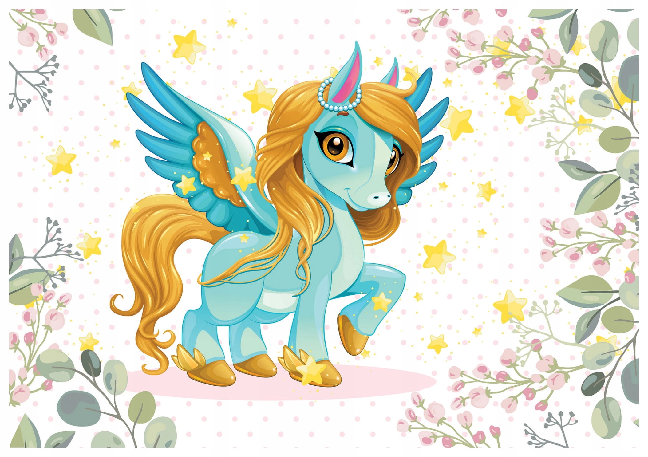 Tapeta Jednorožce Pegasy do detskej izby 368x280 Sny Radosť lepidlo