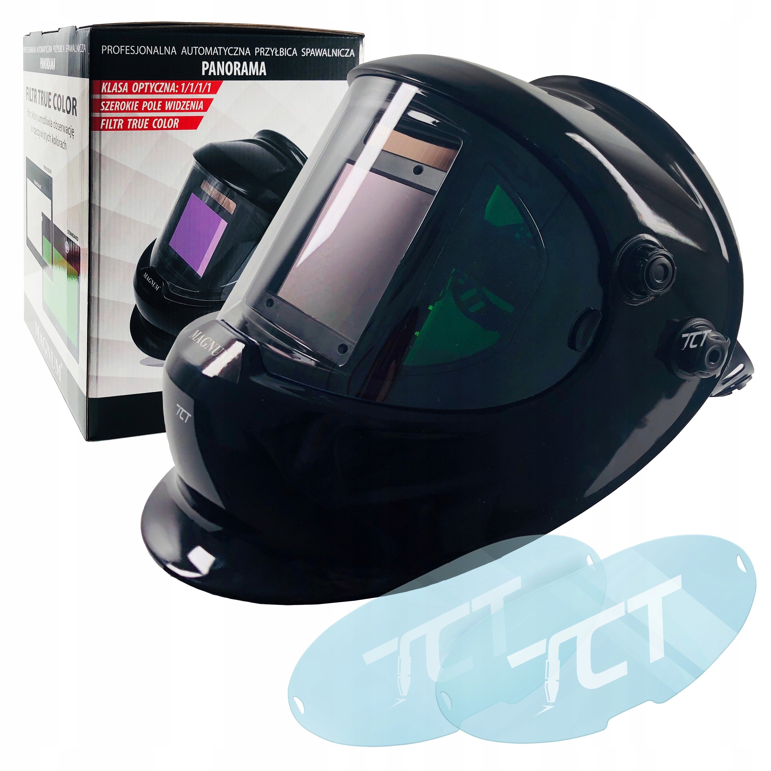Przyłbica spawalnicza Magnum automatyczna czarna panoramiczna 1/1/1/1