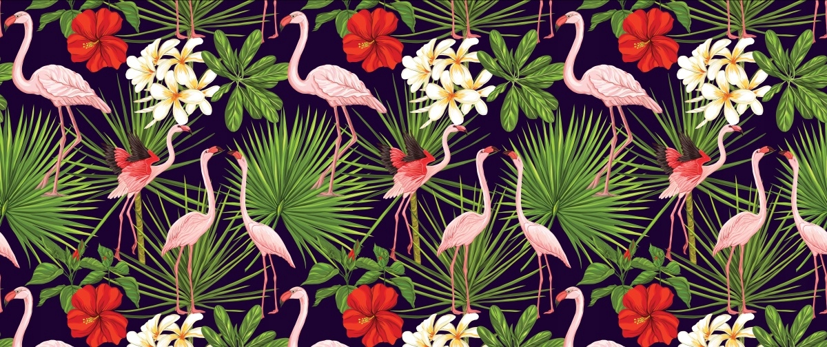

Fototapeta Flizelinowa Flamingi Rośliny 250x104